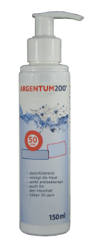 Gel, kolloidales Silber, 50ppm, 150ml, bekämpft Bakterien, Viren, Pilze, desinfizierend bei Akne, Pickel, Hautunreinheiten, kleinen Wunden, wie wundsalbe