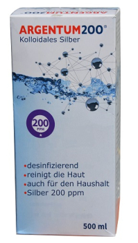 Colloidal Silver 200ppm, disinfects the skin, kills bacteria, viruses, and fungi, for acne, for household use