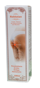 Rektolan Salbe bei Hämorrhoiden, 100g, Rosskastanie, Arnika, Ginkgo, Hamamelis, für gereizte, verwundete Haut im Analbereich, auch für schlecht heilende Wunden