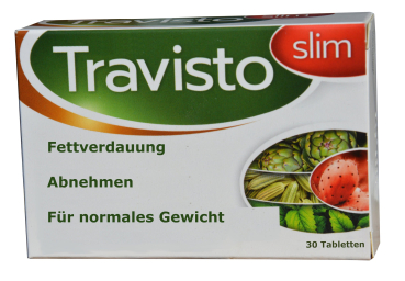 Travisto slim, 30 tablets, facilitate digestion and weight control with artichoke, peppermint, caraway, turmeric, slow down carbohydrate absorption with Gymnema sylvestre