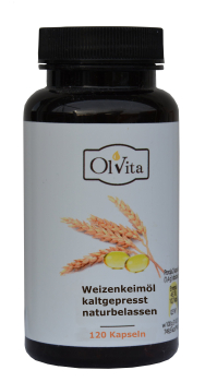 Weizenkeimöl, 120 Kapseln, kaltgepresst, Vitamin E, Omega 3 Fettsäuren Quelle, gegen Blutverklumpung, Blugerinnsel, Thrombose, zur Hautpflege als Sonnenschutz