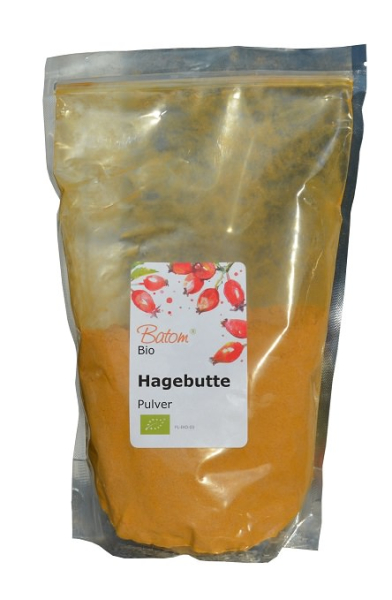 Hagebutte Früchte Bio, Pulver 250g, zermahlen, natürliches Vitamin C mit Flavonoiden