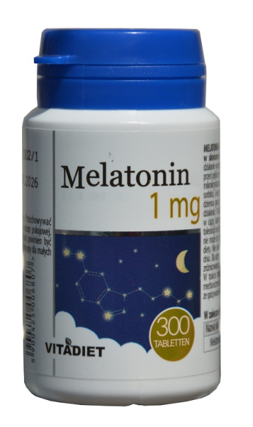 Melatonin 1 mg, 300 tablets, for difficulty falling asleep, flexible dosage