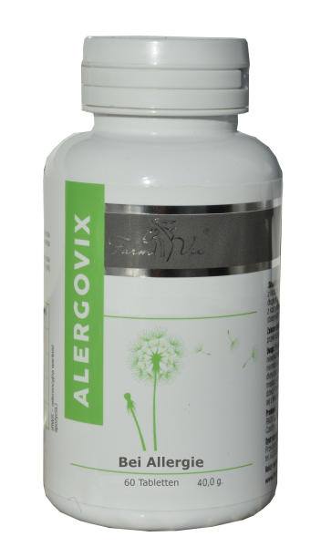 Alergovix, 60 tablets, four Asian medicinal herbs fight allergies, hay fever, stinging eyes, pollen allergy, mite allergy, hair allergy