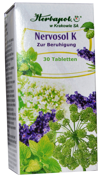 Nervosol – beruhigt, entspannt, beheben Schlaf- und stressbedingte Verdauungsstörungen, mit 5 Kräutern, 30 Tabletten