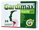 Gardimax Lutschtabletten mit Extrakten aus Salbei, Thymian, Eibisch, Kamille, Lindenblüten, Zink und Vitamin C, bekämpfen Bakterien, wirken  schleimlösend bei Halsschmerzen und Erkältung, bei Zahnfleischentzündungm, für frischen Atem, 24 Tabletten