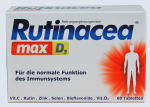 Rutinacea max, Rutin mit Vitamin C, D3, Zink, Selen, Zistusflavonoiden, 60 Tabletten - stärkt das Immunsystem,  kräftigt Kapillargefäße bei Krampfadern und Hämorrhoiden, hilfreich bei chronischer Arthritis, Rheuma, Hautkr